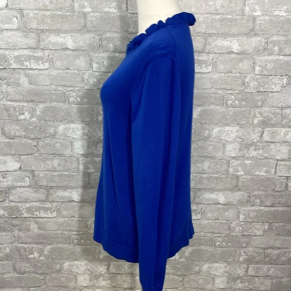 J.Crew Blue Ruffle Neck Sweater